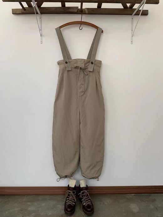 WOKERKER/K584/复古米灰色高腰夹棉背带滑雪裤 商品图3