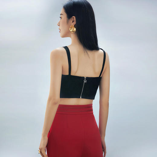 IWY/新中式国风红色复古盘扣西装外套女设计感短款小西服上衣潮FYC240+FYP241+FYB254 商品图5