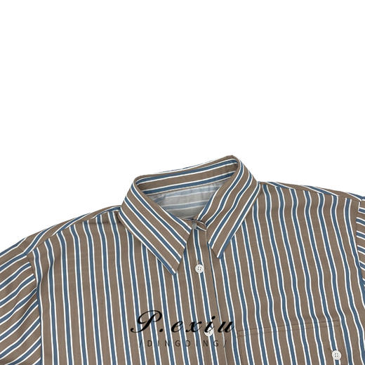 04-6潘依绣丁丁宠粉【年少欢喜】竖条纹显瘦口袋衬衫  W-6975 商品图2