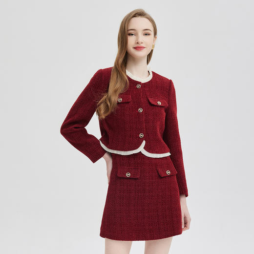 PE105-24春秋新款外套半裙两件套装法式高级感小香风套装 商品图0