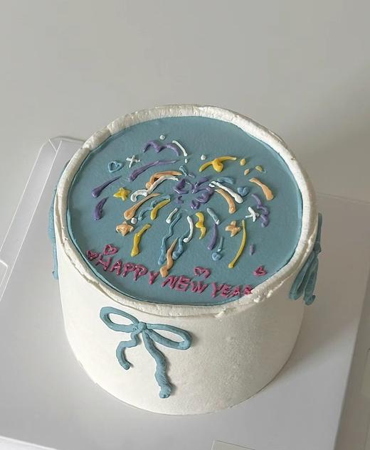 【双色可选】可爱卡通风手绘元旦新年蛋糕【HELLO 2024】 商品图0