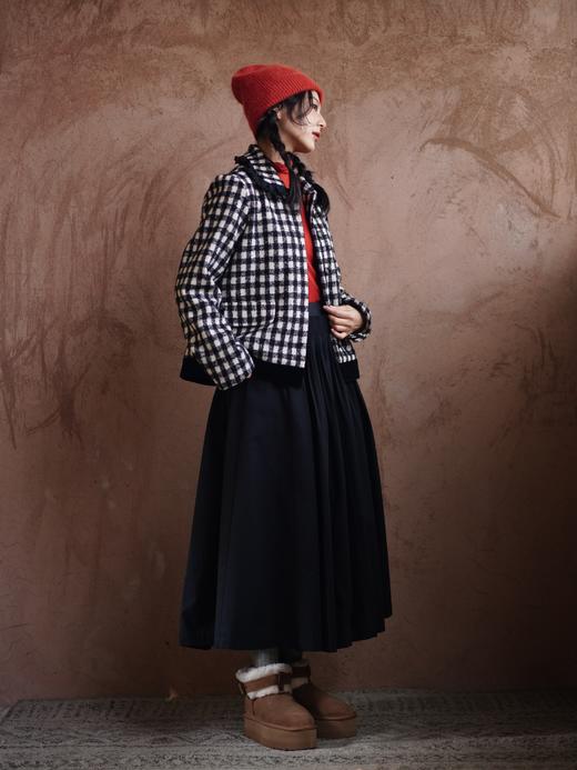 WOKERKER/K591/工匠手风琴褶大摆裙黑色半身裙 商品图1