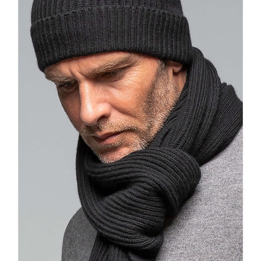 【甄珠贝】男女同款纯色元宝针纯羊绒围巾 商品图5