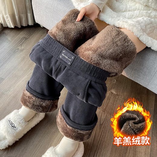 冬季新款【雪尼尔阔腿裤女】加绒加厚 灯芯绒 休闲直筒 羊羔绒裤子 商品图9