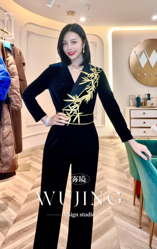 【雾境定制】黑金锦竹连体裤   3203092 商品图5