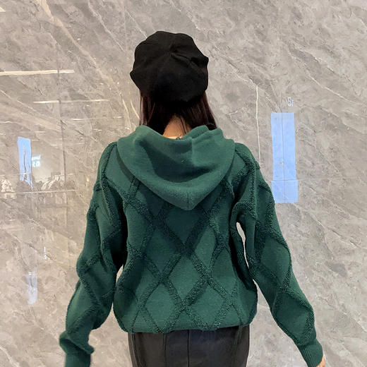 104WS格纹连帽毛织卫衣31009（绿） 冬季 304024032105 商品图1
