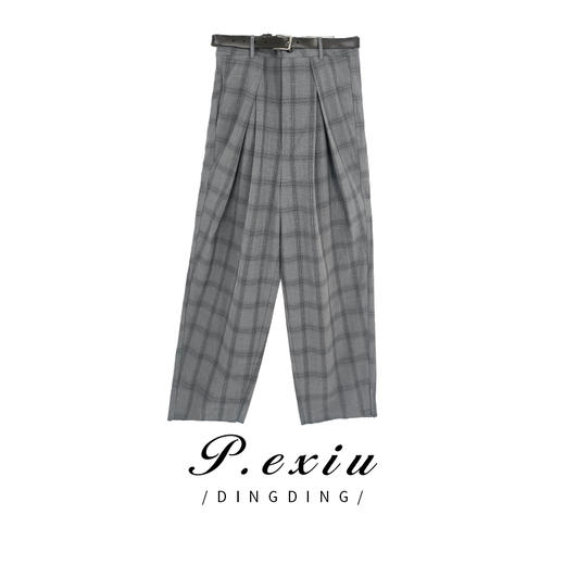 01-1 潘依绣丁丁宠粉 定制格子休闲西装裤 W-6541 商品图0