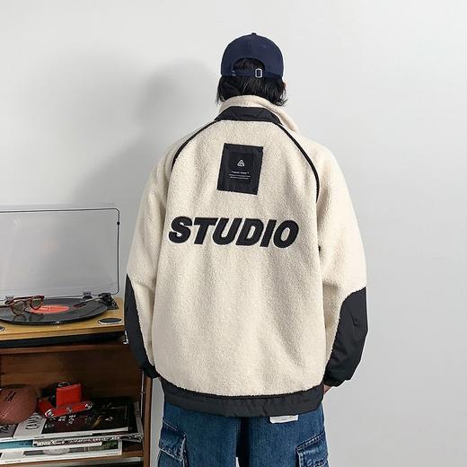 徐太浪美式复古拼色摇粒绒棉服夹克男秋冬新款痞帅高级感男装外套 商品图3