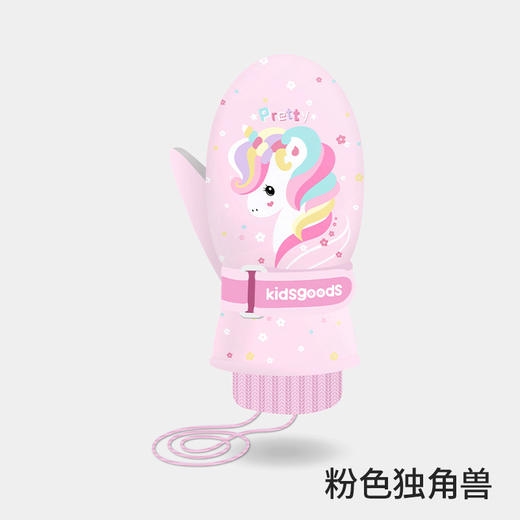 冬季儿童滑雪手套户外防风加绒加厚保暖卡通男女小孩子手套DRST05_HLY 商品图8