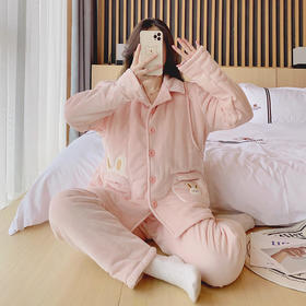 ALBB-冬季月子服产后加绒加厚孕妇睡衣婴儿绒夹棉哺乳衣孕妇装柔软套装