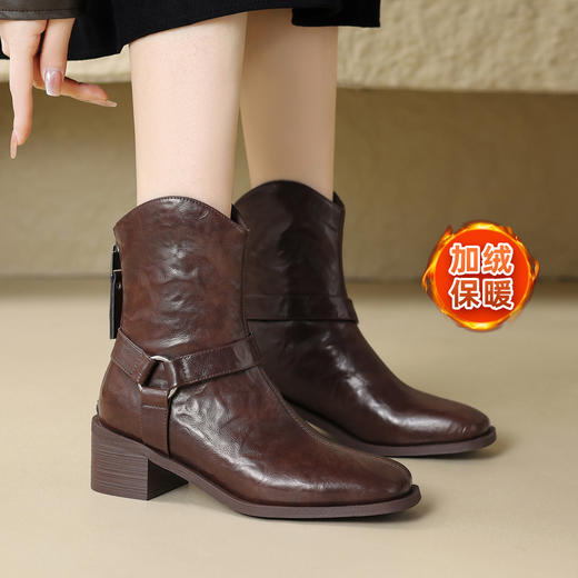 品质好货 | Safiya/索菲娅2023秋冬复古加绒中筒切尔西西部骑士靴 SF34118865 商品图5