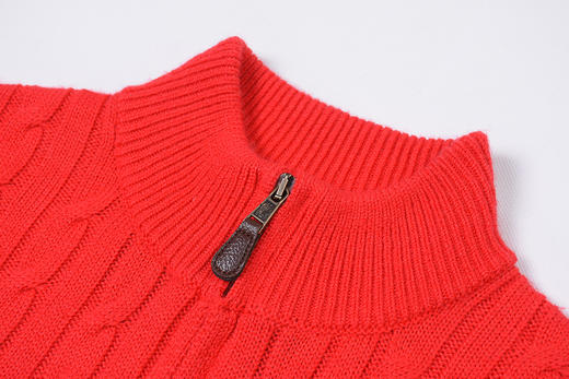 小马标 经典纽花 90%羊毛 高领半拉链套头针织衫 6色 PT-1155 商品图2