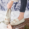 西遇一脚蹬渔夫鞋女新款冬季法式金扣乐福鞋平底加绒毛毛鞋V0034436 商品缩略图2