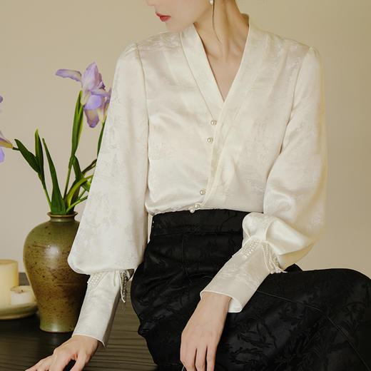 裁缝学苑AQ228新中式交领衬衫纸样衬衣女装醋酸上衣衬衣样板 商品图2