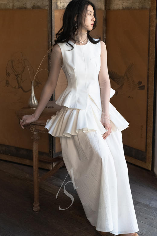 Ashlyn 白色MERYL菱纹短裙 商品图7