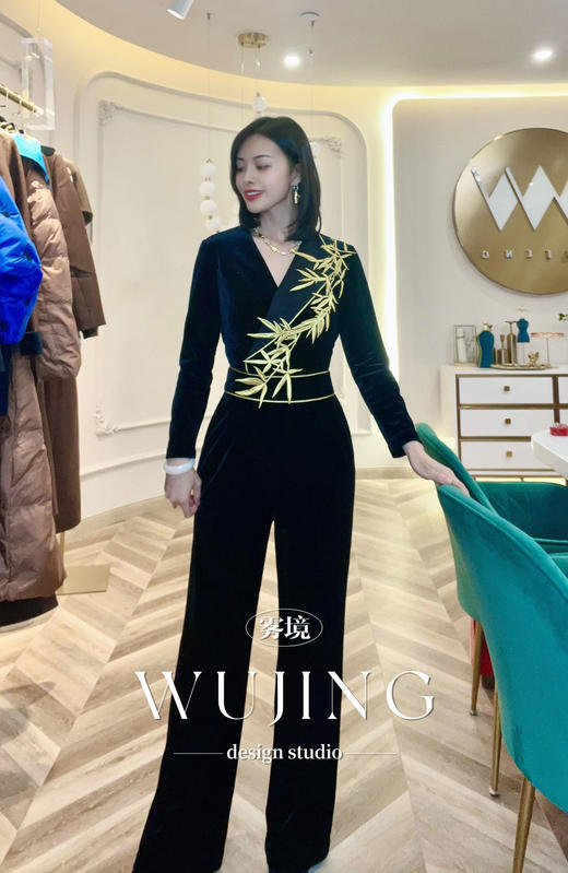 【雾境定制】黑金锦竹连体裤   3203092 商品图6