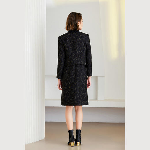 乔万尼小香风绵羊毛连衣裙粗花呢拼接设计ET4E886 商品图4