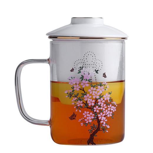 创意变色玻璃水杯家用个性潮流耐热泡茶杯带盖茶水分离办公茶杯子 商品图9