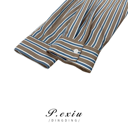 04-6潘依绣丁丁宠粉【年少欢喜】竖条纹显瘦口袋衬衫  W-6975 商品图3