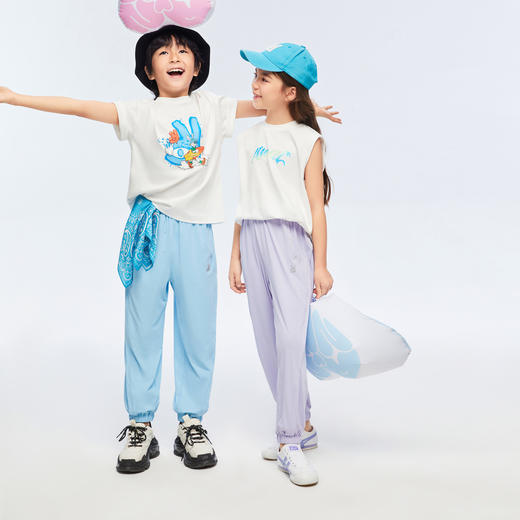 男女童运动零束缚休闲针织单裤裤子夏季新款安奈儿童装童装小程序专享EM426030 商品图3