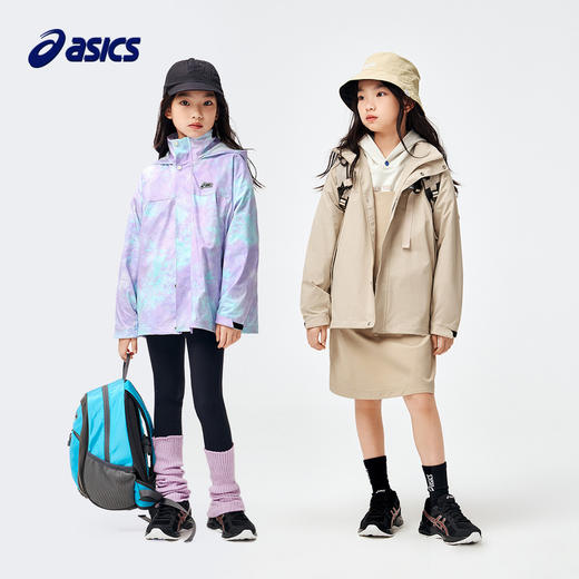 asics/亚瑟士童装24年春季新款女童三防外套魔术贴中长款梭织便服 商品图4