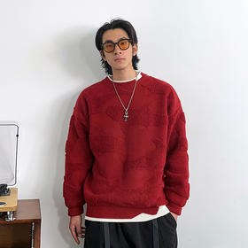 热销1000＋假两件红色毛衣