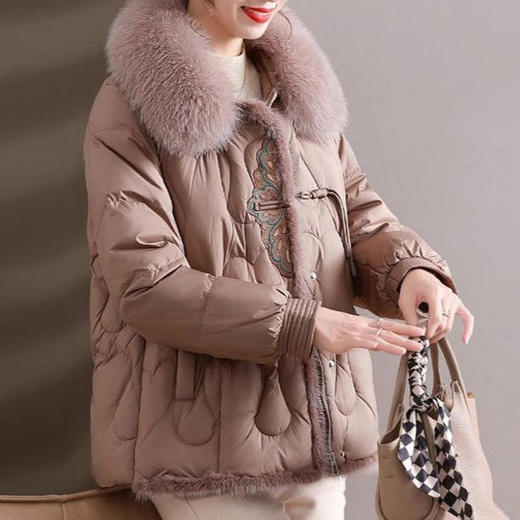 ALBB-中年妈妈冬装棉袄2023新款中老年女款新中式中国风洋气短款外套装 商品图0