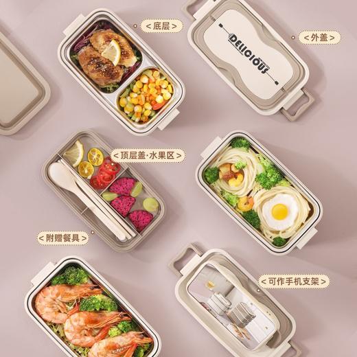 不锈钢多层饭盒上班族带盖便当盒防溢防漏可微波炉餐盒 商品图2