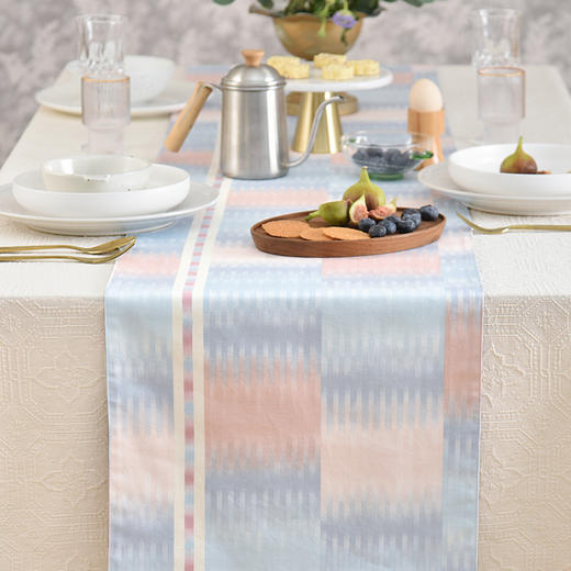 水墨粉彩系列桌旗轻奢高端田园复古茶几桌旗 商品图3