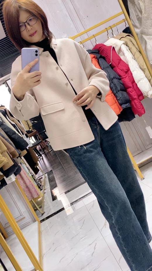 D6185         洋气气质减龄百搭短款双面羊绒大衣外套(特价不退换） 商品图1