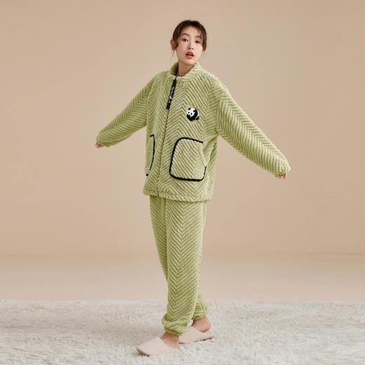 康妮雅情侣款长袖长裤开襟套装 商品图2