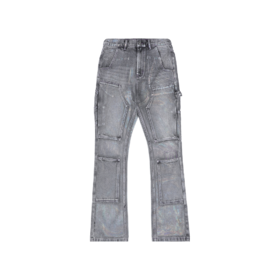 D.Desirable幻彩双膝堆堆微喇牛仔裤