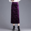 复古提花半身裙，时尚气质金丝绒高腰长裙新款中长裙MYX-ZY-1267-Y 商品缩略图1