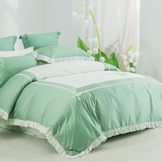 多喜爱 60S贡缎长绒棉清新花卉三/四件套 聆听幸福cs 商品图1