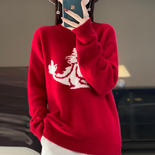 AVANN圆领七针加厚生肖龙100%羊毛衫N893 商品图1