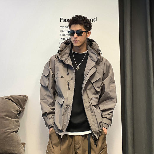 徐太浪美式工装冲锋衣夹克男ins潮春秋户外机能防风运动连帽外套 商品图3