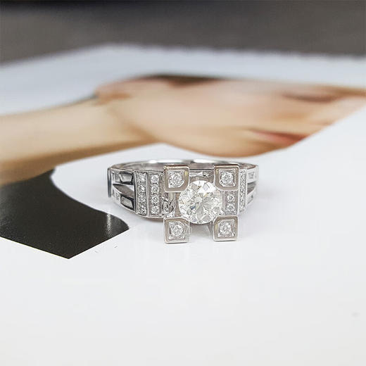 【天然正品】AU750白金钻戒钻石0.50克拉H SI1 3EX GIA证书 11号（戒圈可改）  221023JJ02 商品图2