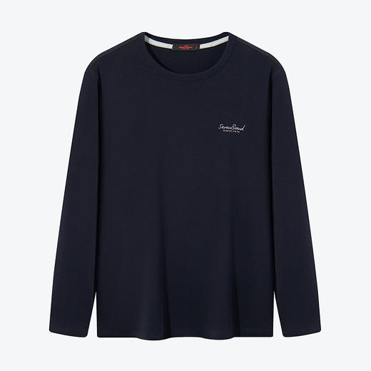 【含莫代尔】柒牌男士长袖T恤春季新款时尚休闲柔软舒适圆领上衣	126T73110 商品图4