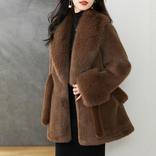 皮毛一体外套气质时尚潮流洋气百搭加厚保暖毛绒外套HR-WZ231669 商品图1