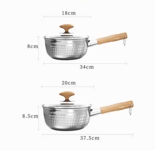神田荷叶系列雪平锅不锈钢不粘小奶锅家用煮面汤锅泡面锅小煮锅 商品图1