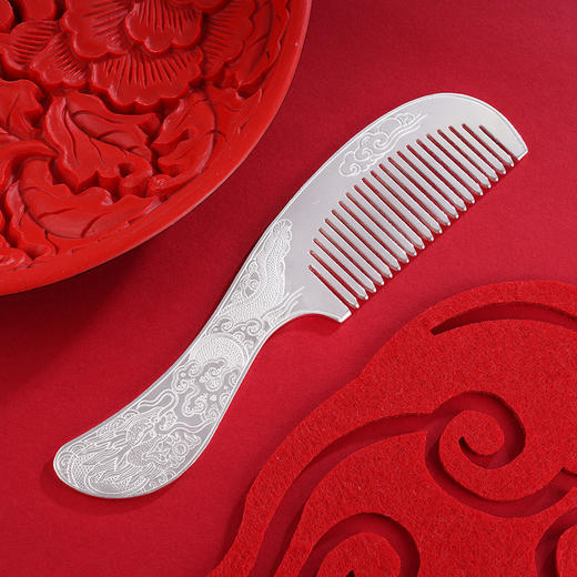 子佩集S999银【龙腾凤翔】梳子【6400003】2312 商品图6