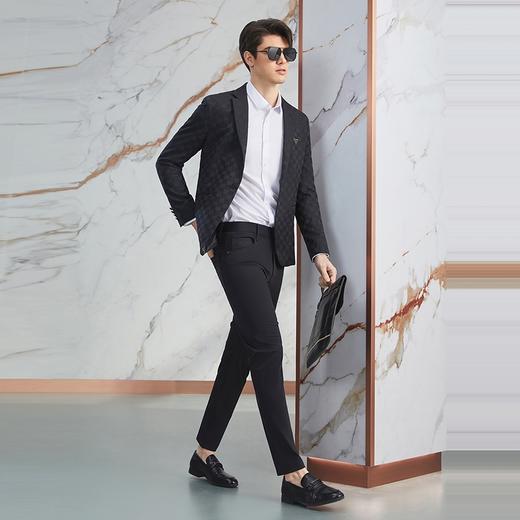 【高端系列】柒牌格纹西服男2024春季新款平驳领绅士休闲西装外套	126C70810 商品图3