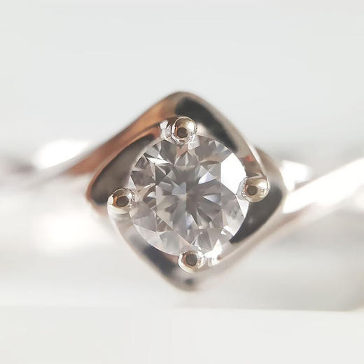 【天然正品】AU750白金钻石钻戒0.27克拉F-G VS 13号（戒圈可改）230823JJ05 商品图2