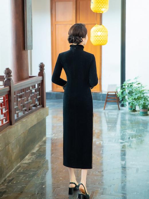 冬款加厚水貂绒长款时尚显瘦复古高档旗袍SYG-767 商品图5