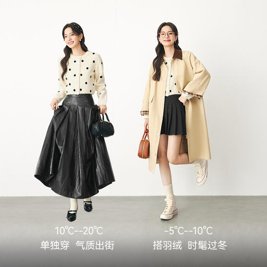 【严选】诗凡黎春撞色趣味波点短款针织衫SF1230441 商品图1