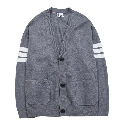 徐太浪复古V领针织开衫外套男春秋薄款潮牌高级感慵懒风休闲毛衣 商品图4