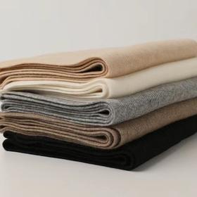 【甄珠贝】男女同款纯色元宝针纯羊绒围巾