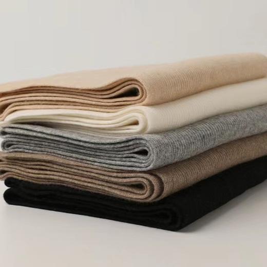 【甄珠贝】男女同款纯色元宝针纯羊绒围巾 商品图0