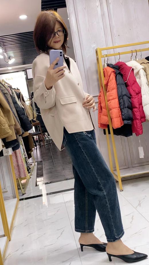 D6185         洋气气质减龄百搭短款双面羊绒大衣外套(特价不退换） 商品图3