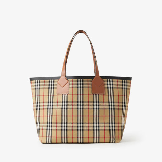 BURBERRY 巴宝莉 女士大号伦敦托特包 格子 8066162 A9534 商品图2